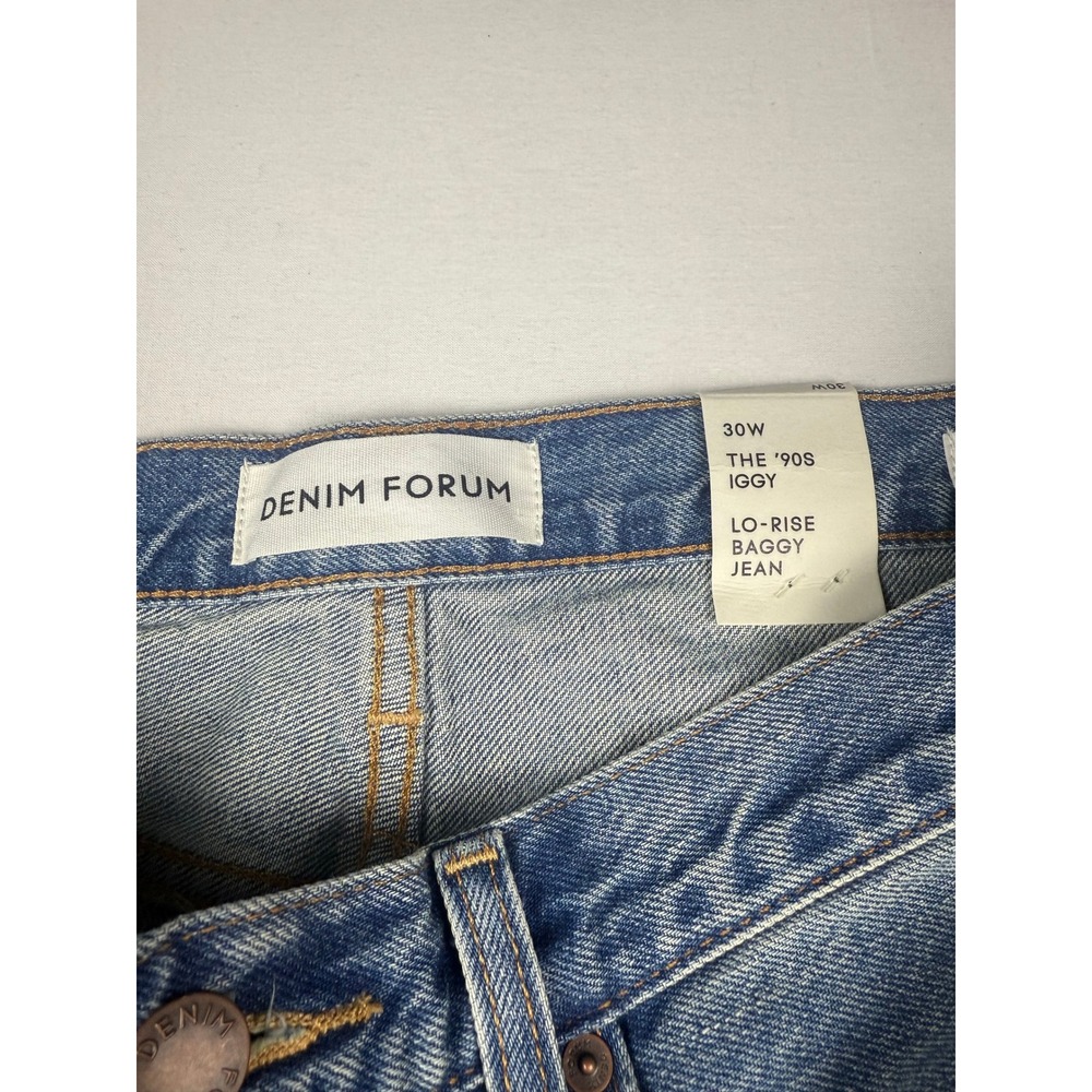 Denim Forum The '90s Iggy Jeans 30W Blue Lo-Rise Baggy Bleu Bellini Please NWT - Picture 3 of 5